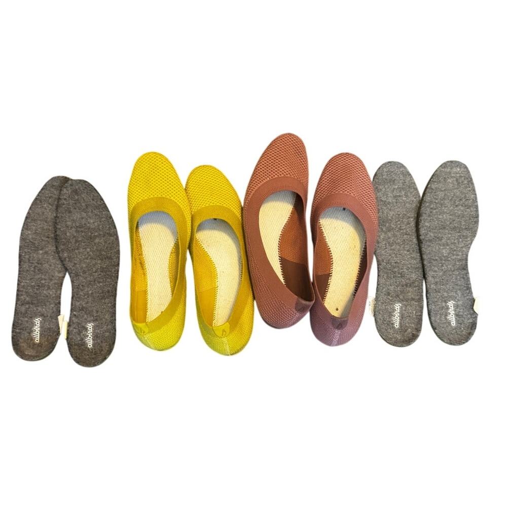Allbirds Tree Breezers Ballet Flats Bundle Pink & Chartreuse Green Knit Size 11 - Picture 5 of 6